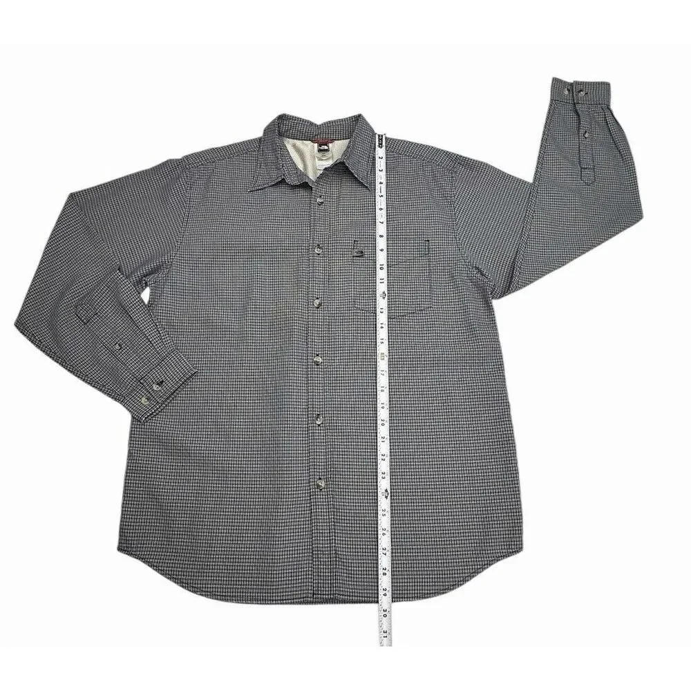 The North Face Button Down Blue Checkered Long Sleeve Outdoor Hiking Size Medium